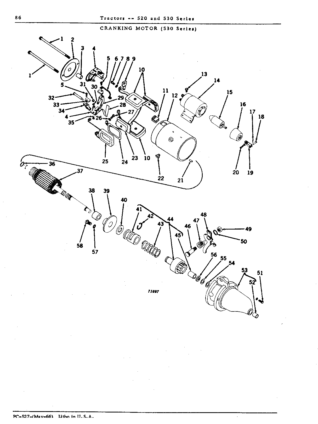 Button, cranking motor (520) (Continued)