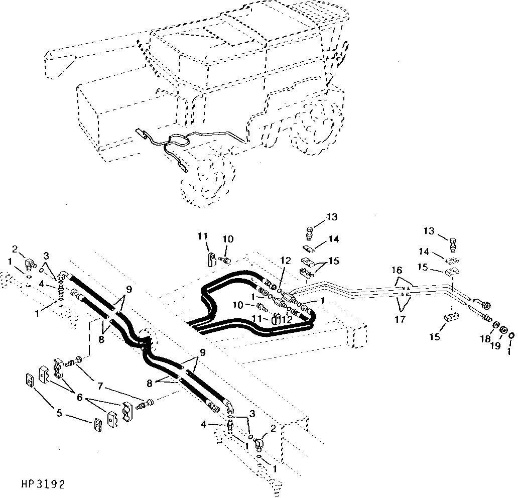 STEERING LINES AND HOSES, REAR (DUAL CYLINDER)