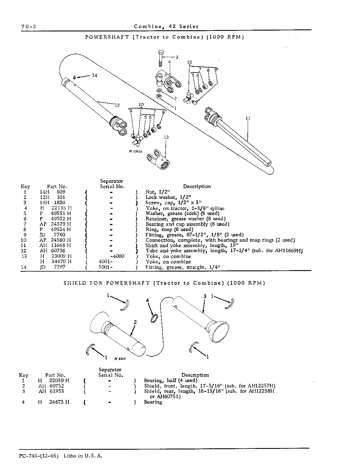 Powershaft (tractor to combine) (Continued)