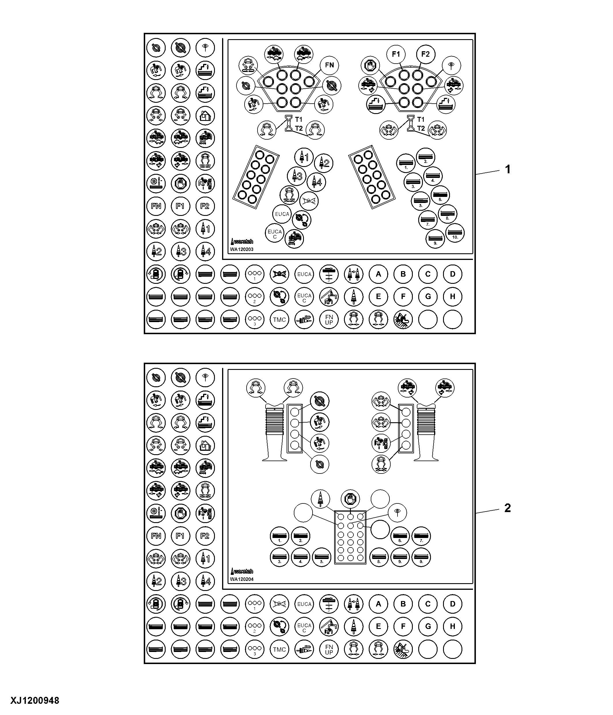 Control Handles Cab Decals — Three-Position Switch
