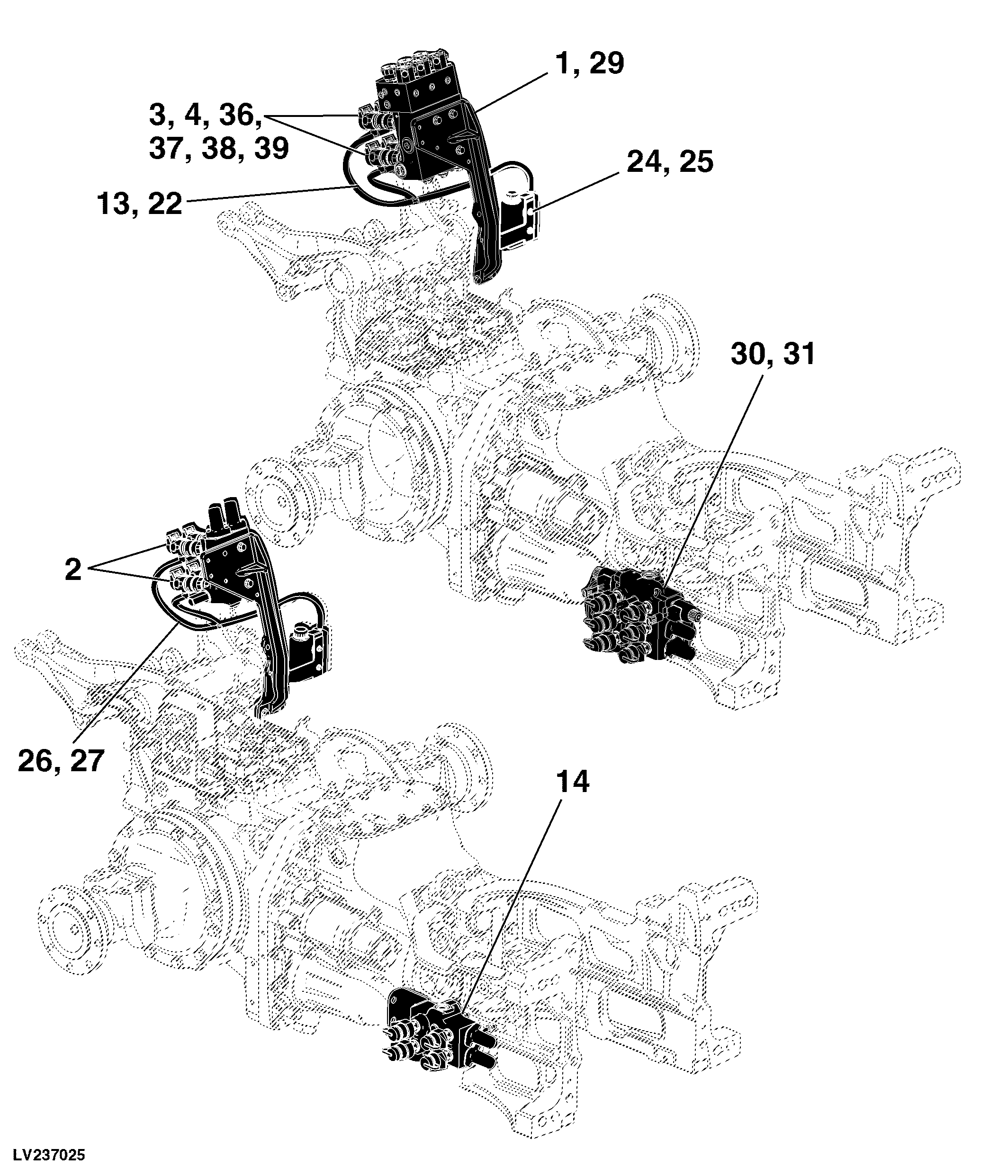 71 Selective Control Valve, Controls And Lines Tractor