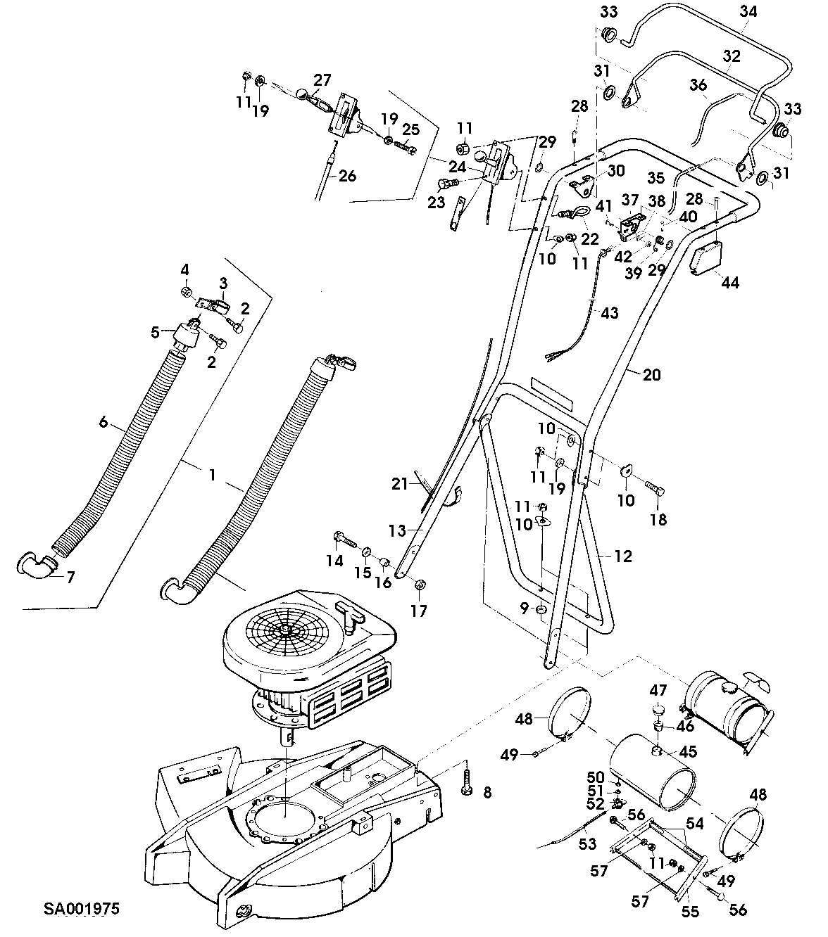 HANDLE, STARTER, SHIFT LINKAGE, INTAKE, FUEL TANK