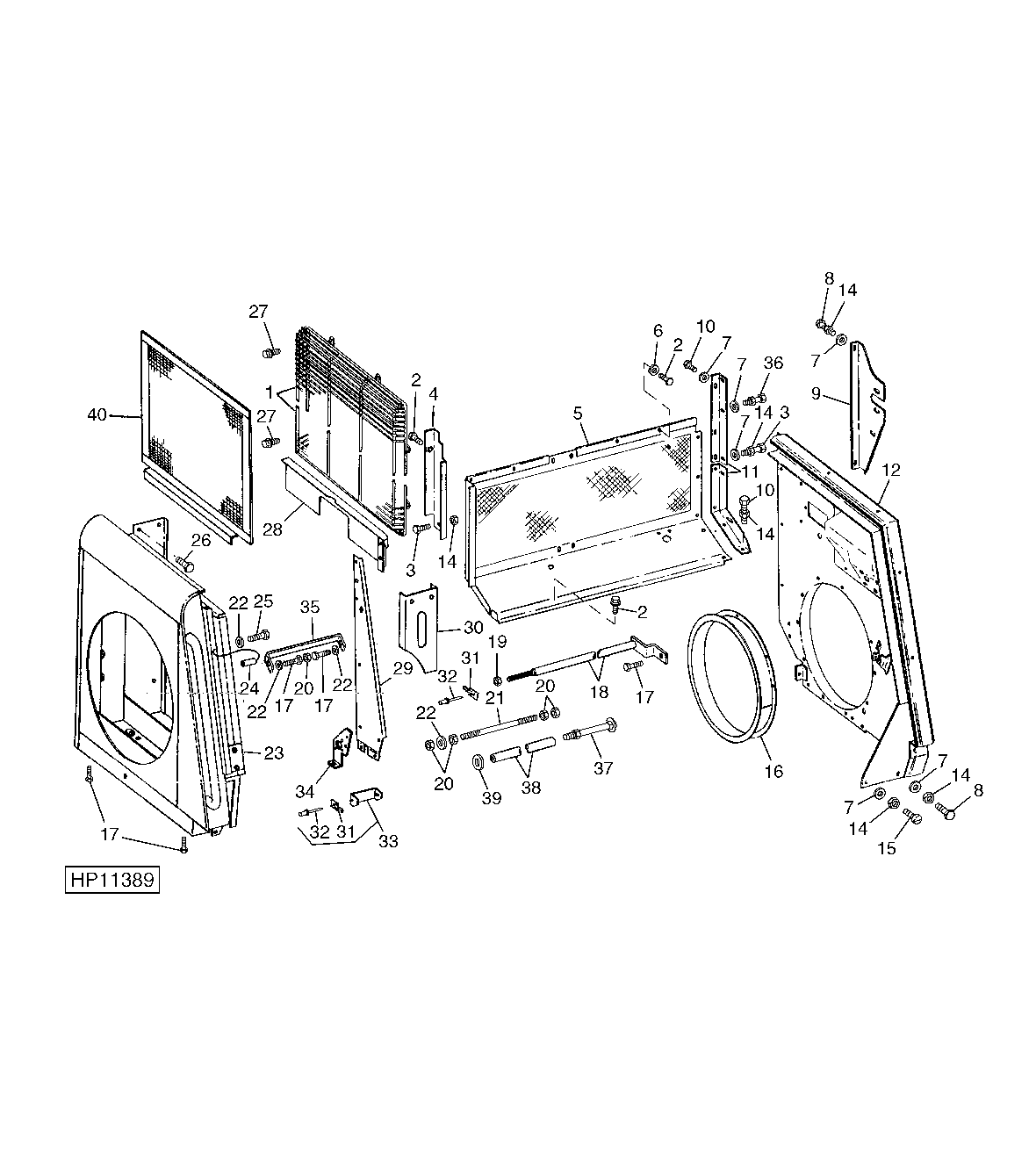 FAN SHROUD, ENGINE COMPARTMENT REAR SHEET, AND INSTRUMENT WALL ( - 101300)