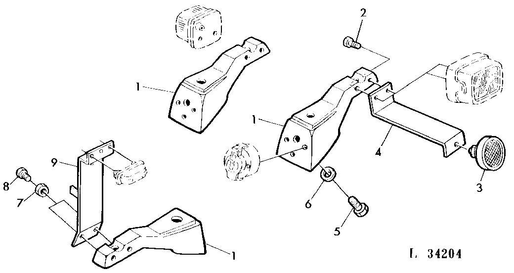 REFLECTORS/BRACKETS (WITH SHELL-TYPE FENDERS)
