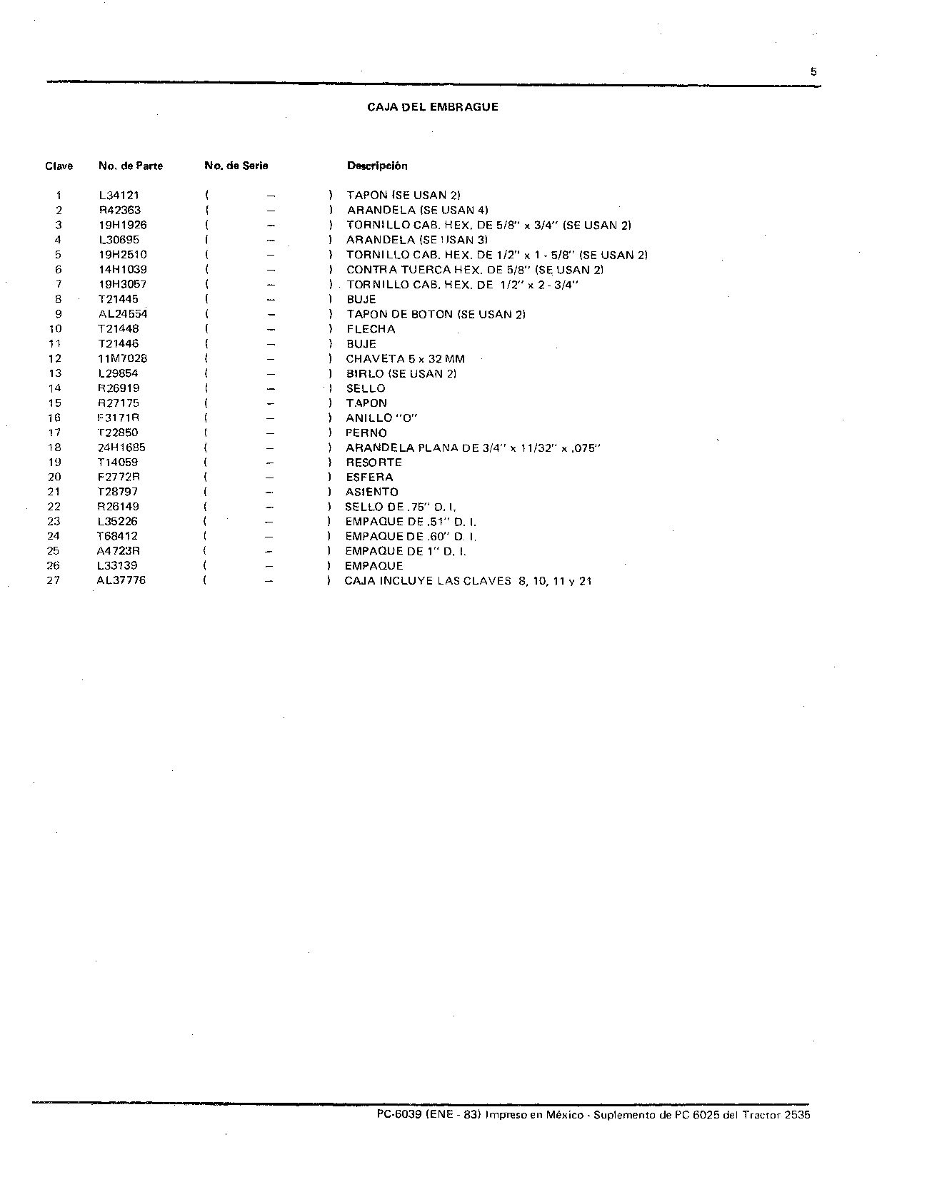 Caja Del Embrague (Continued)