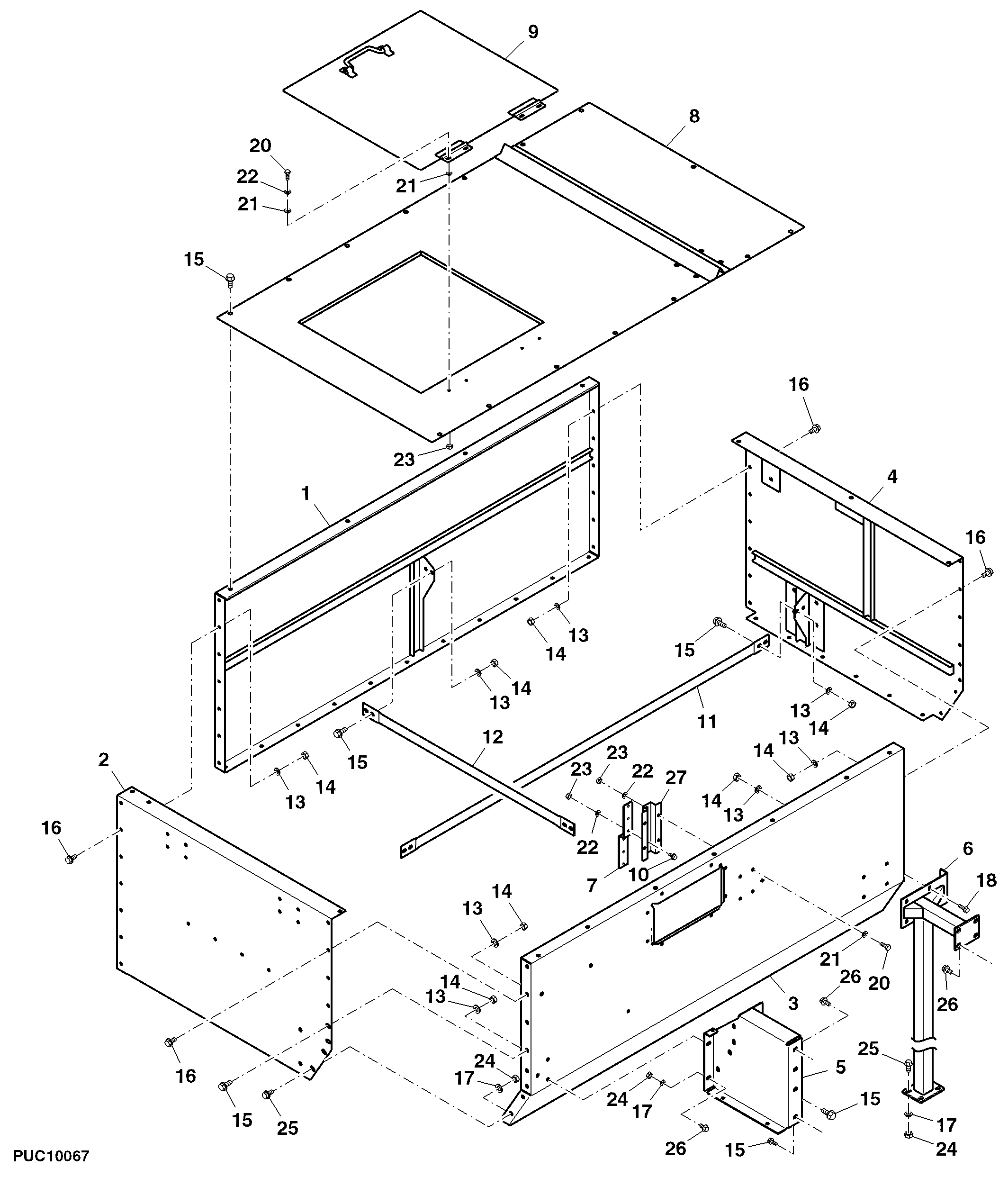 Grain Tank, Upper Part, Simple Unloading Auger Version