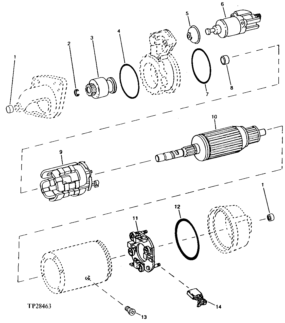 Components For Starting Motor - Housing , Armature (12 VOLT)