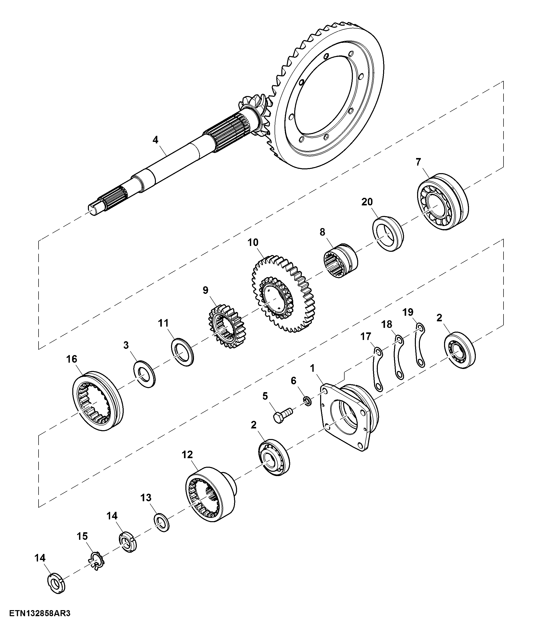 Differential Drive Shaft, Range Driven, 8X2 Transmission