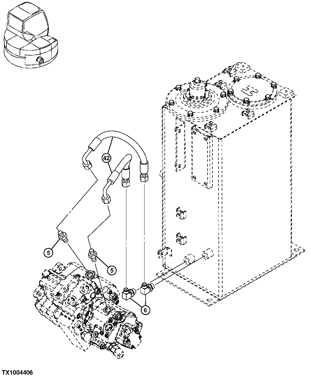DRAIN LINES (HYDRAULIC PUMP TO OIL TANK)