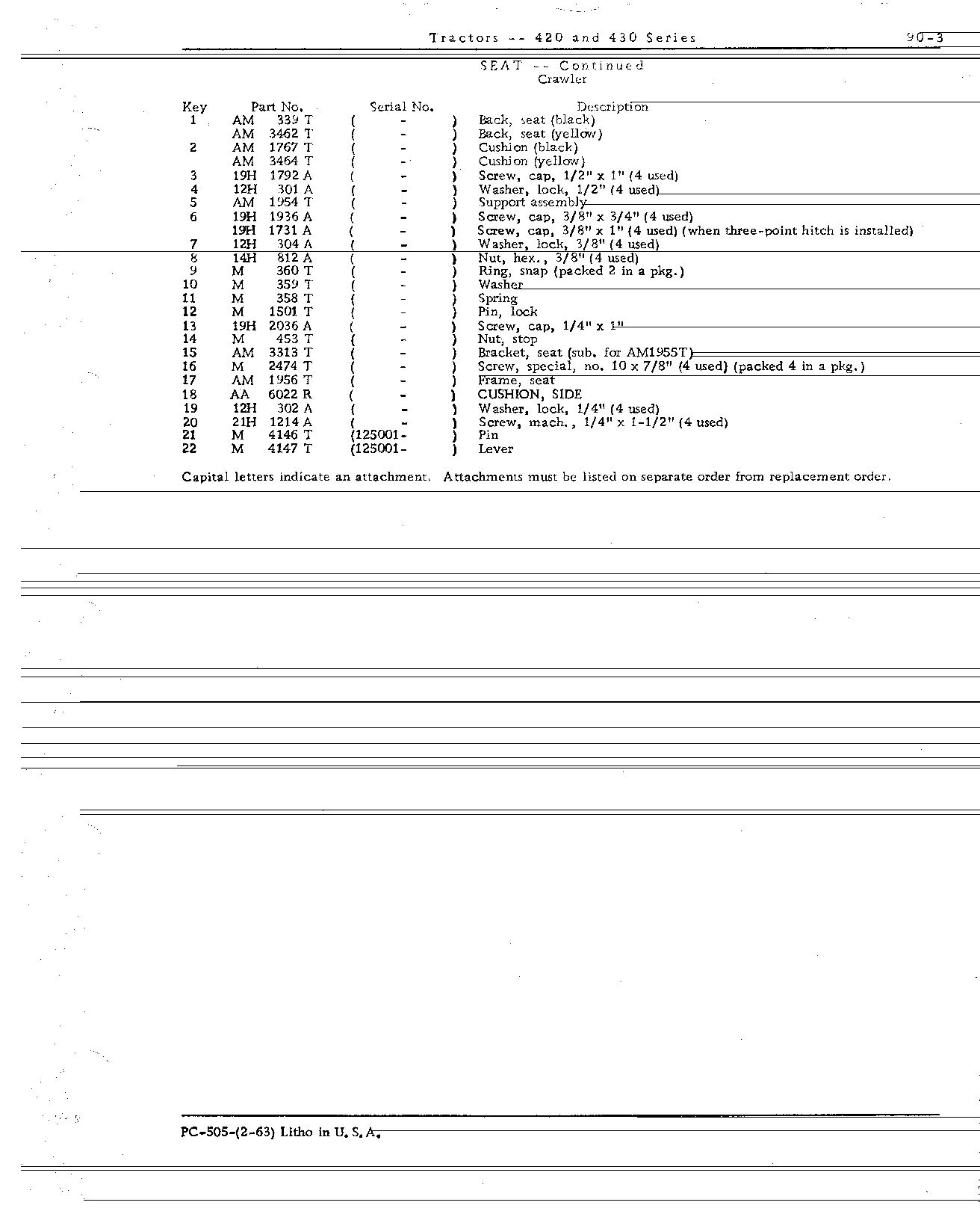 Frame, seat (C) (Continued)