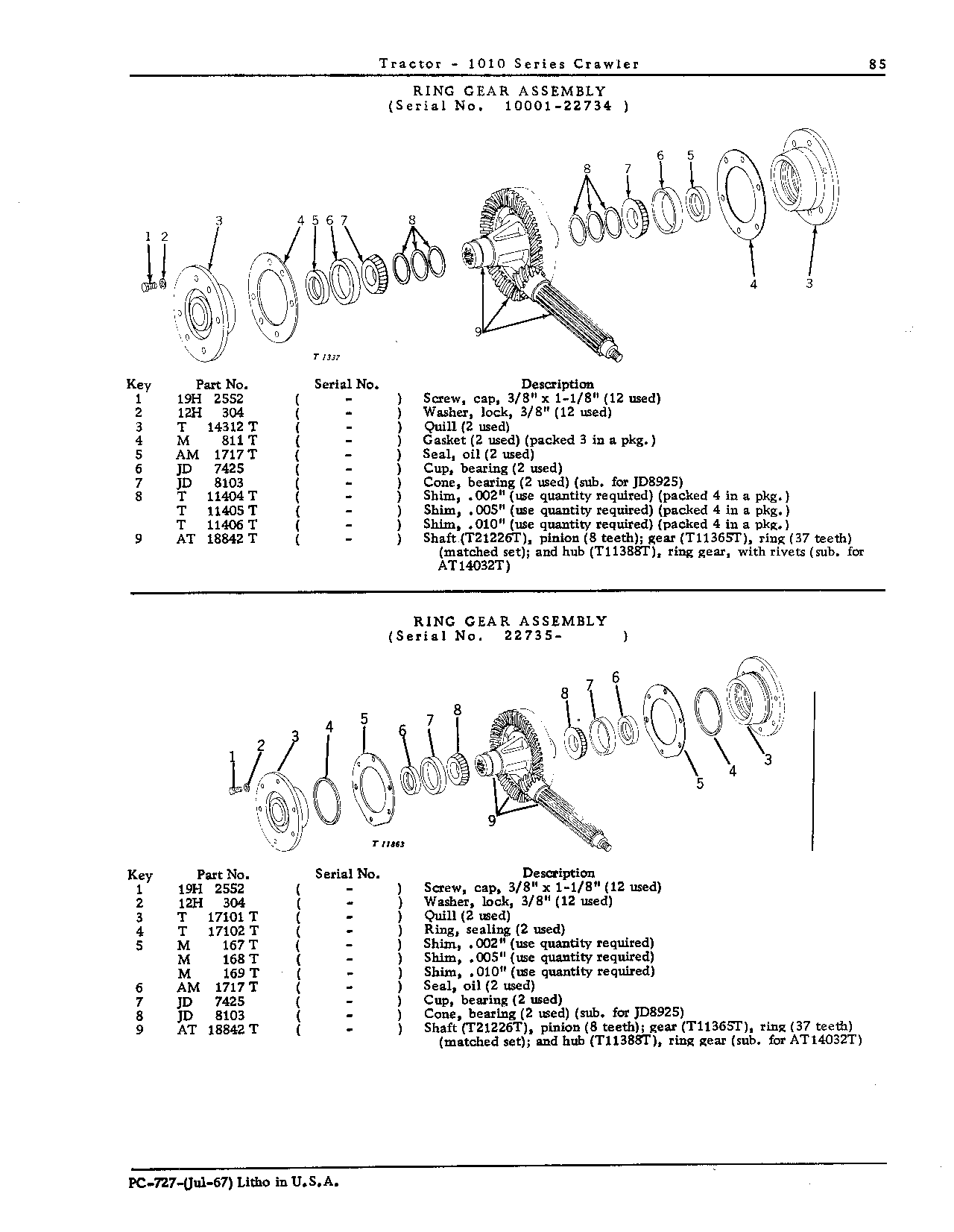 Gear assembly, ring
