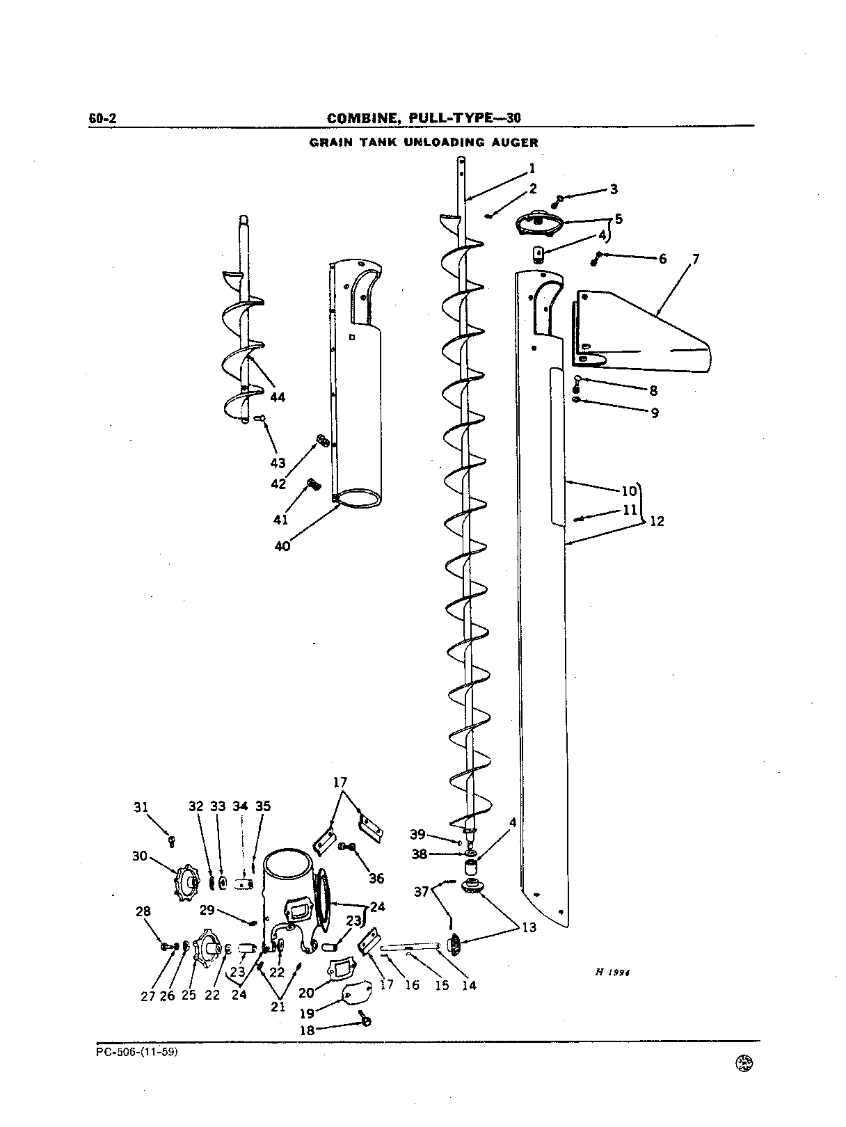 Auger, Grain Tank Unloading