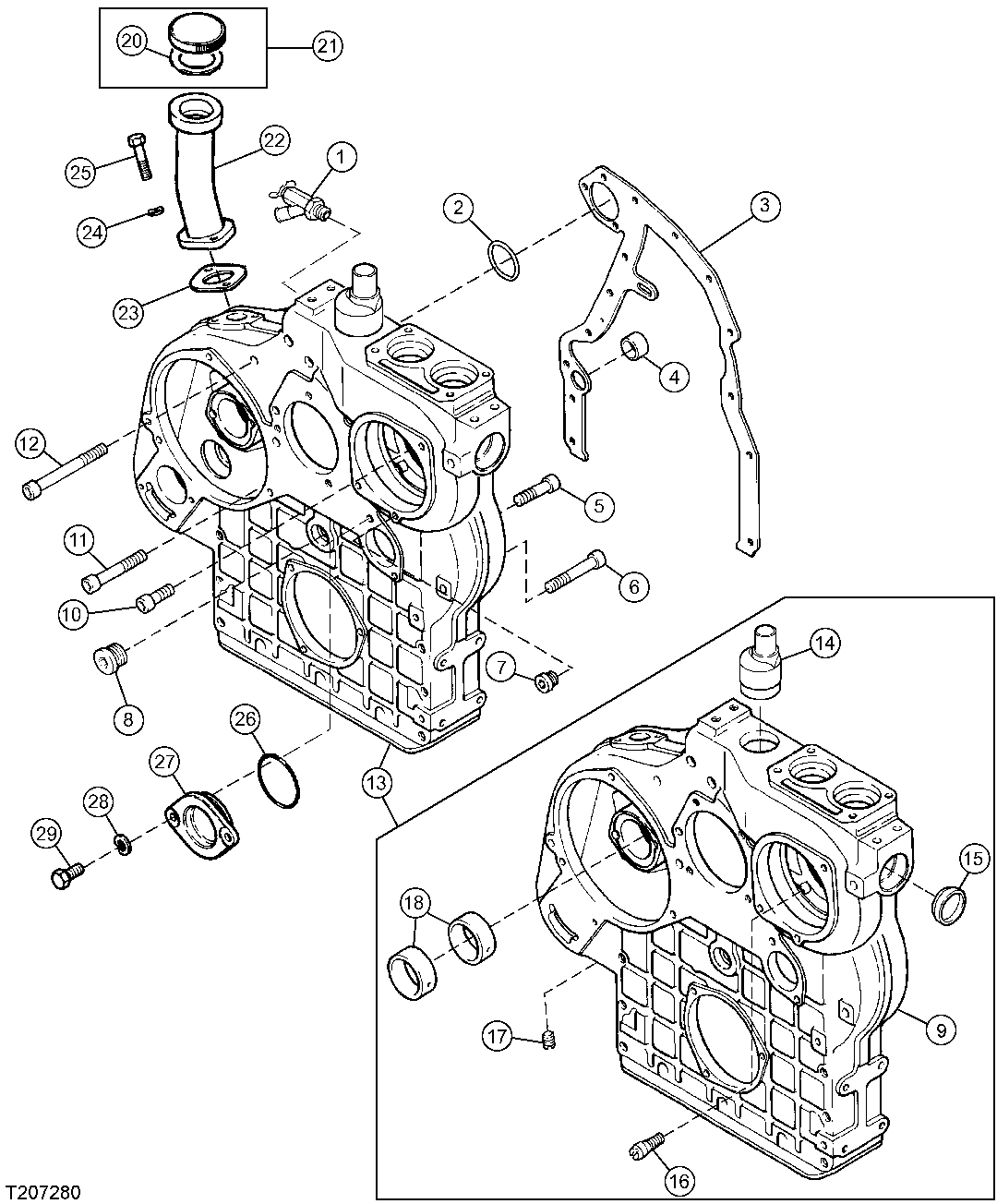 Engine Front Cover, Gasket And Engine Oil Filler