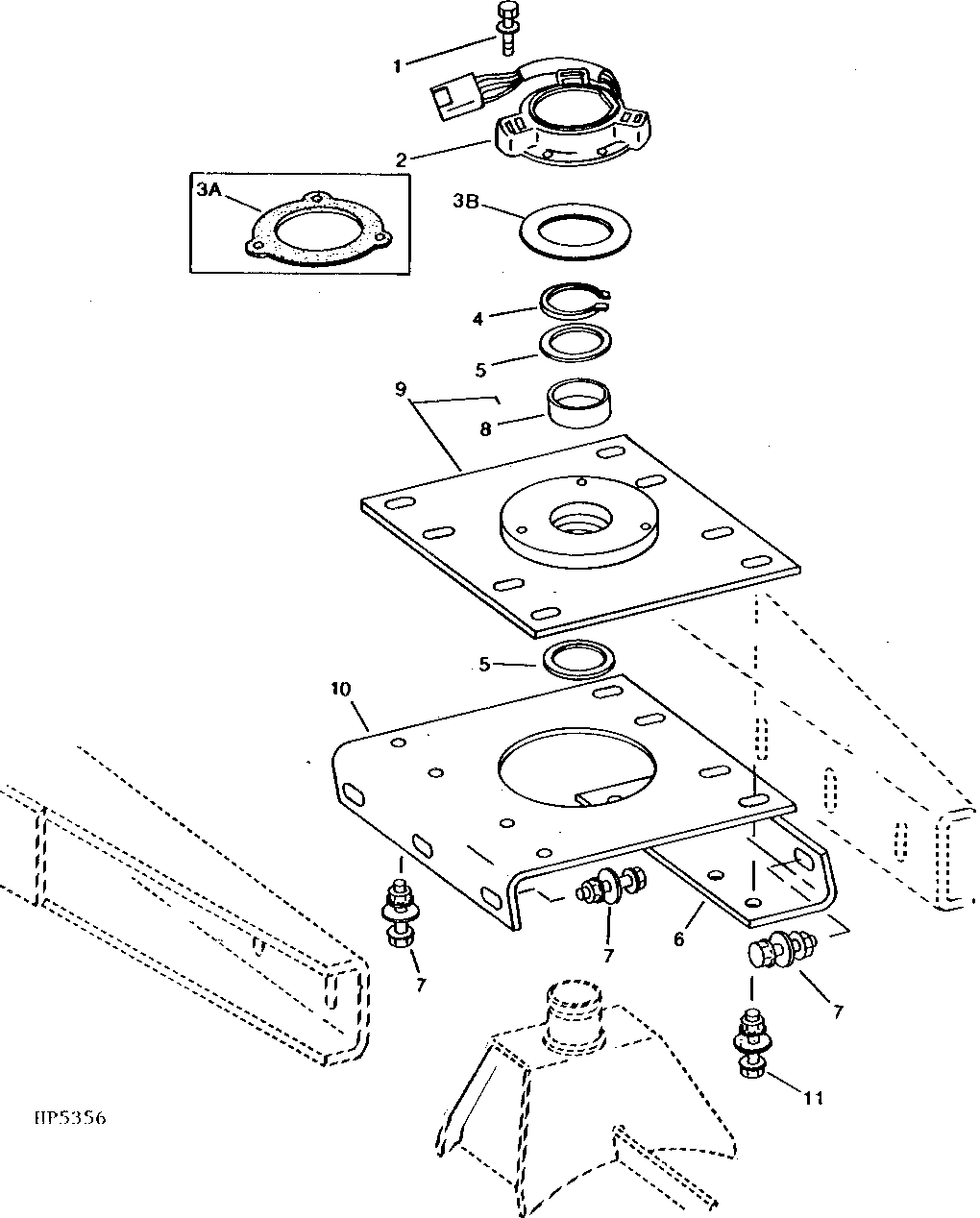 HORIZONTAL UNLOADING AUGER HUB SUPPORT AND SWITCH