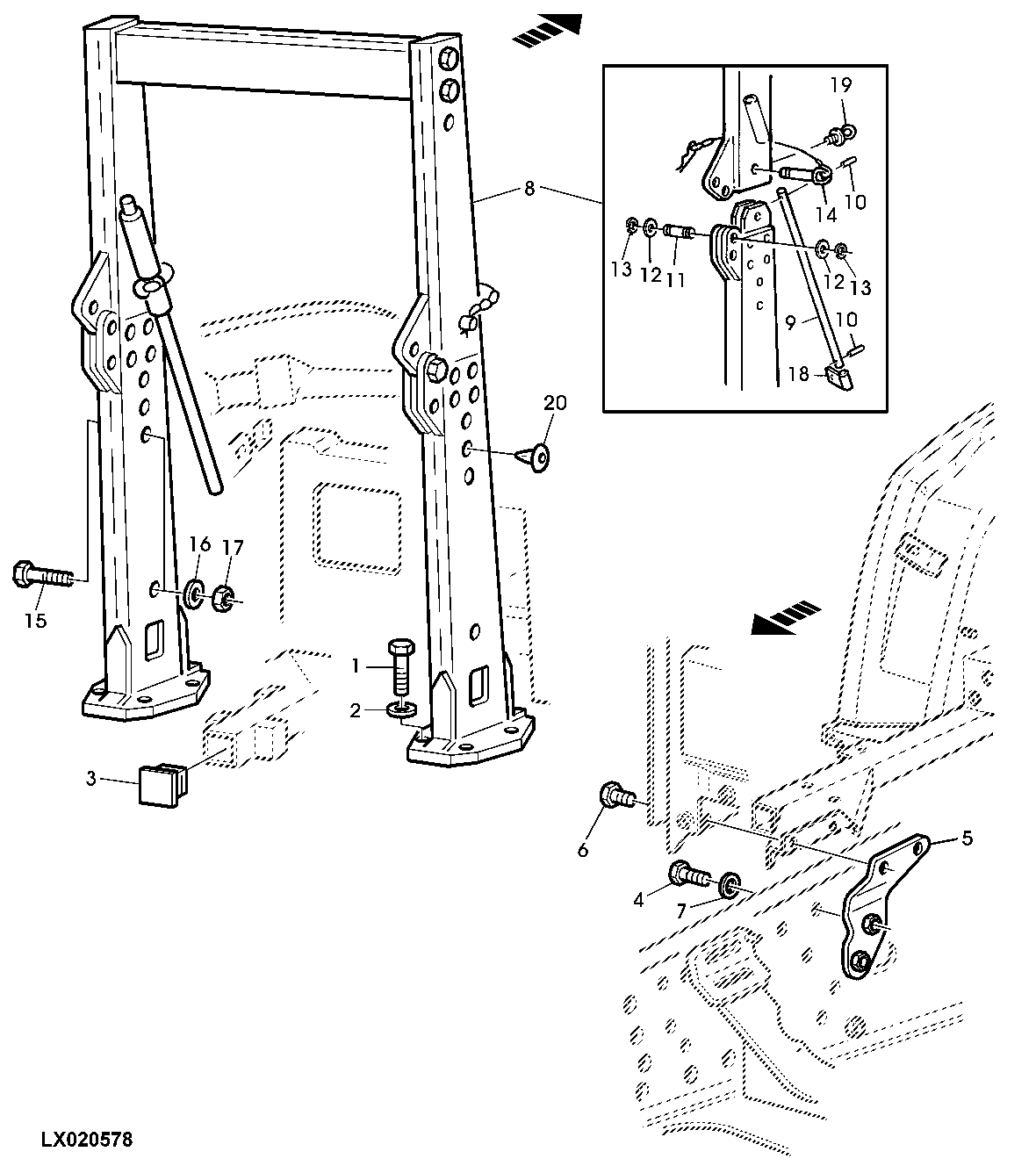 2-POST ROLL GARD, SUSPENSION FOR PLATFORM (LOW PROFILE)