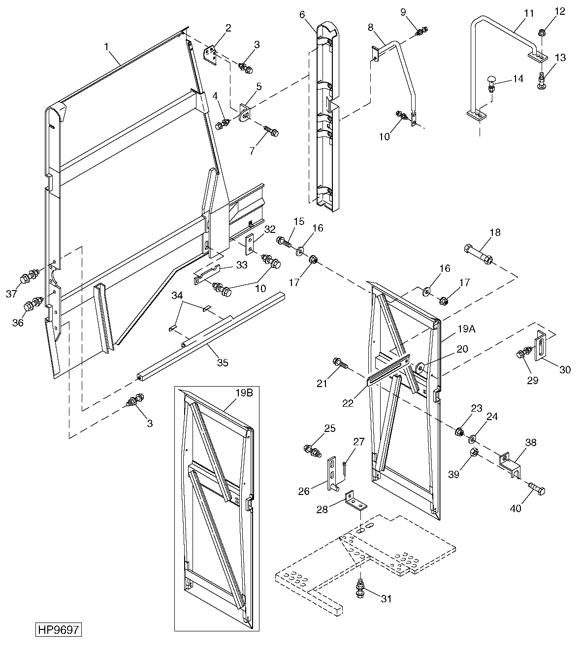 ENGINE ACCESS DOOR, HANDRAILS, AND RADIATOR DOOR