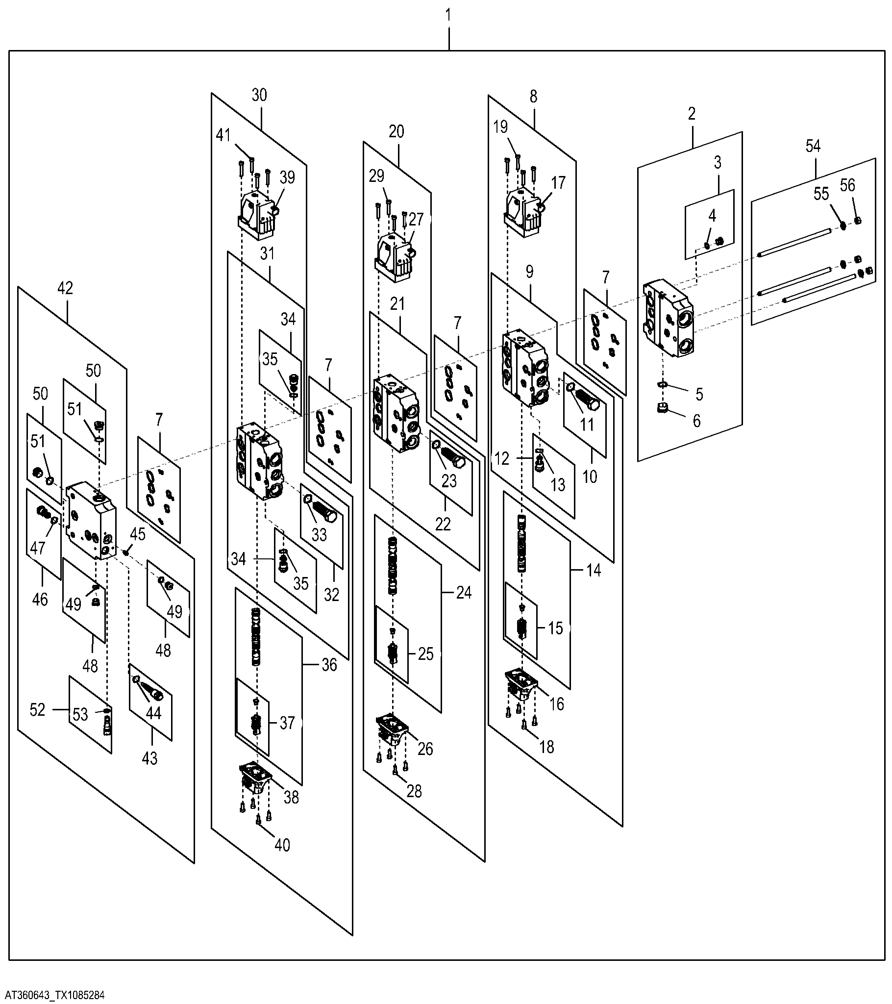 Hydraulic Control Valve Components (Power Angle Tilt) (3 Spool)