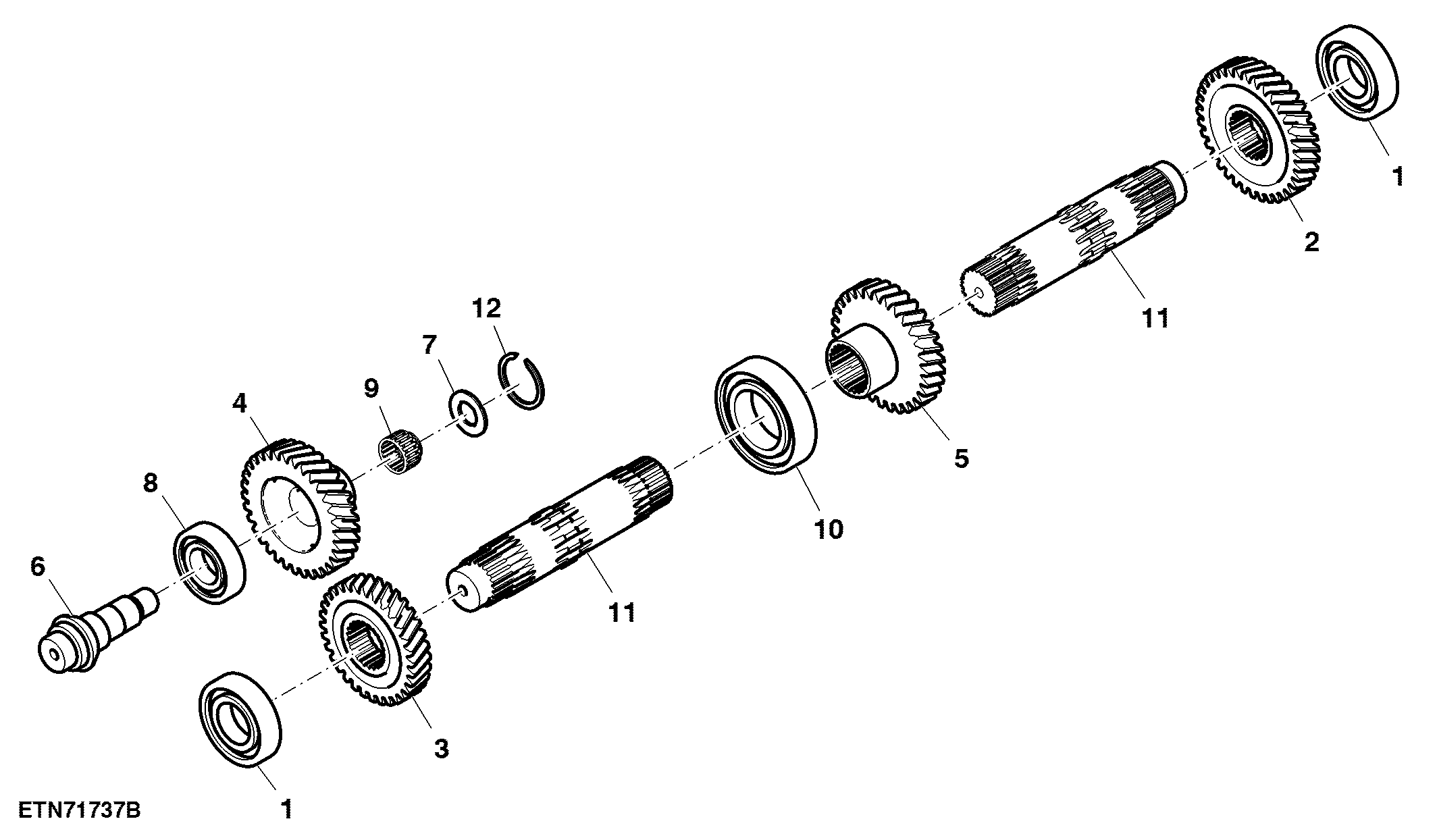CounterShaft, W/ Electro-Hydraulic (Hi/LO), John Deere