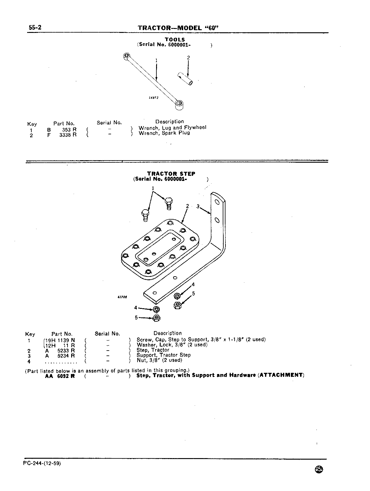 Section 55-Tools, Instrument Panel, Gauges, Hood, Grille, and Fenders