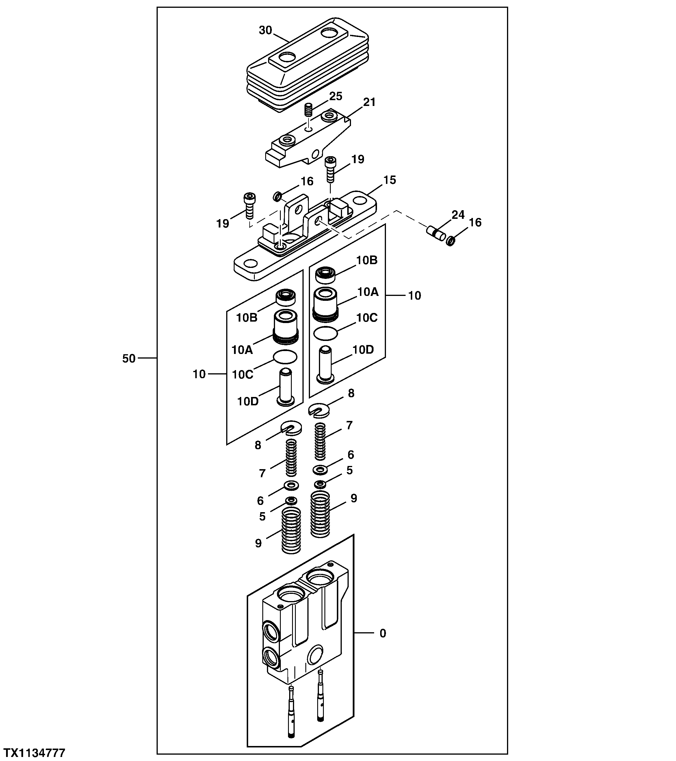 Pilot Control Valve Components (Boom Swing)