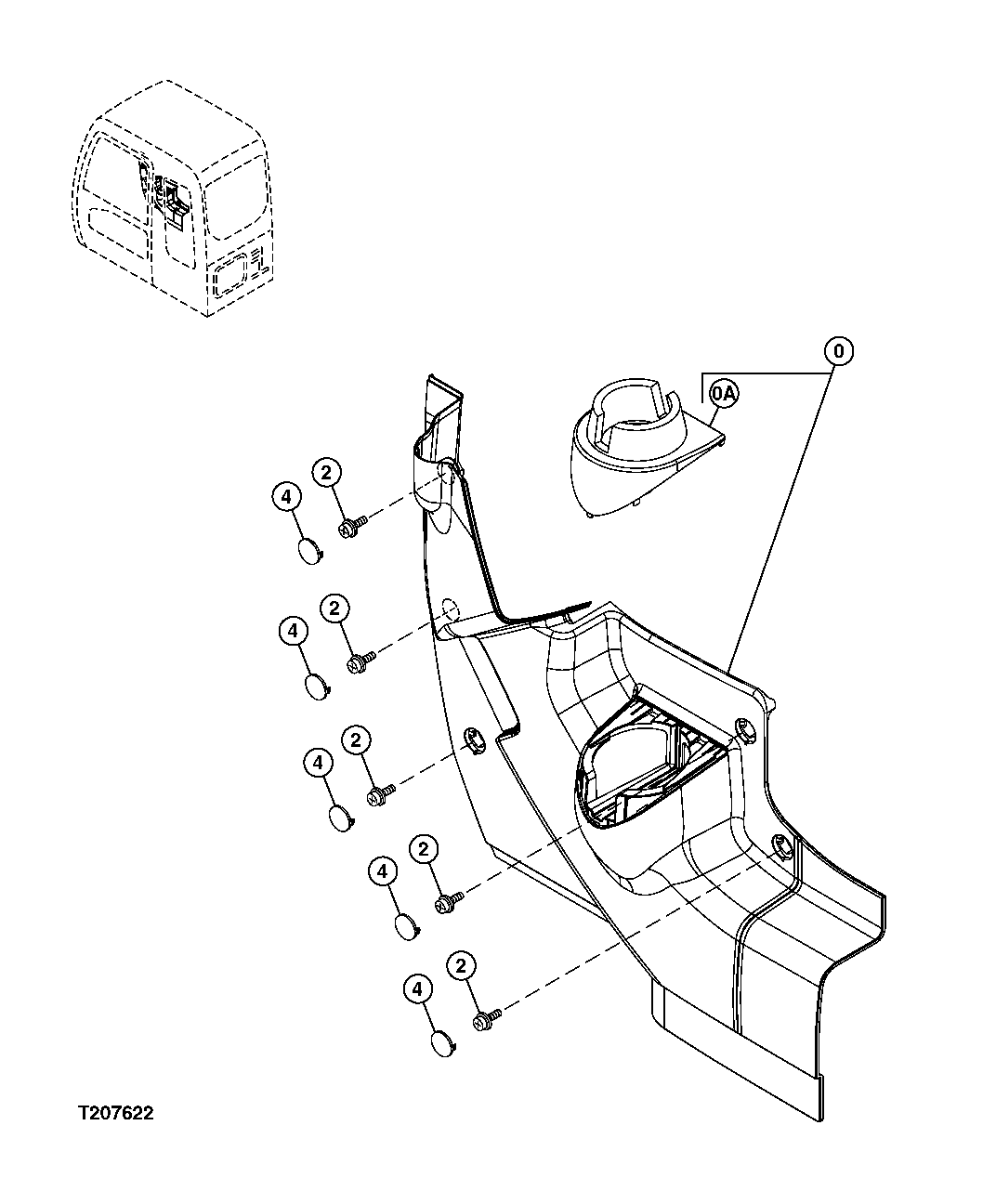 CAB INSIDE LOWER RIGHT COVER AND BEVERAGE HOLDER