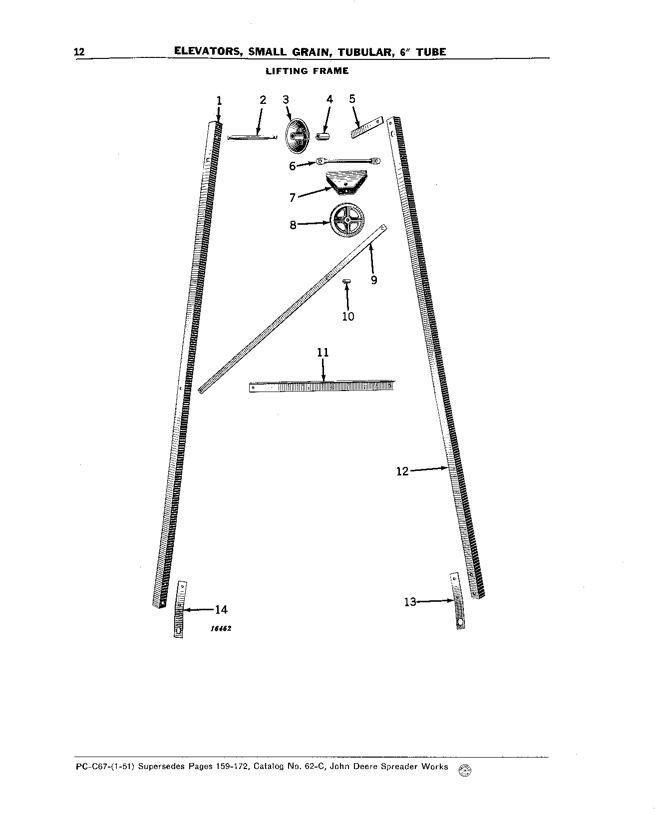 Elevators, Small Grain, Tubular, 6 In. Tube Frame, Lifting