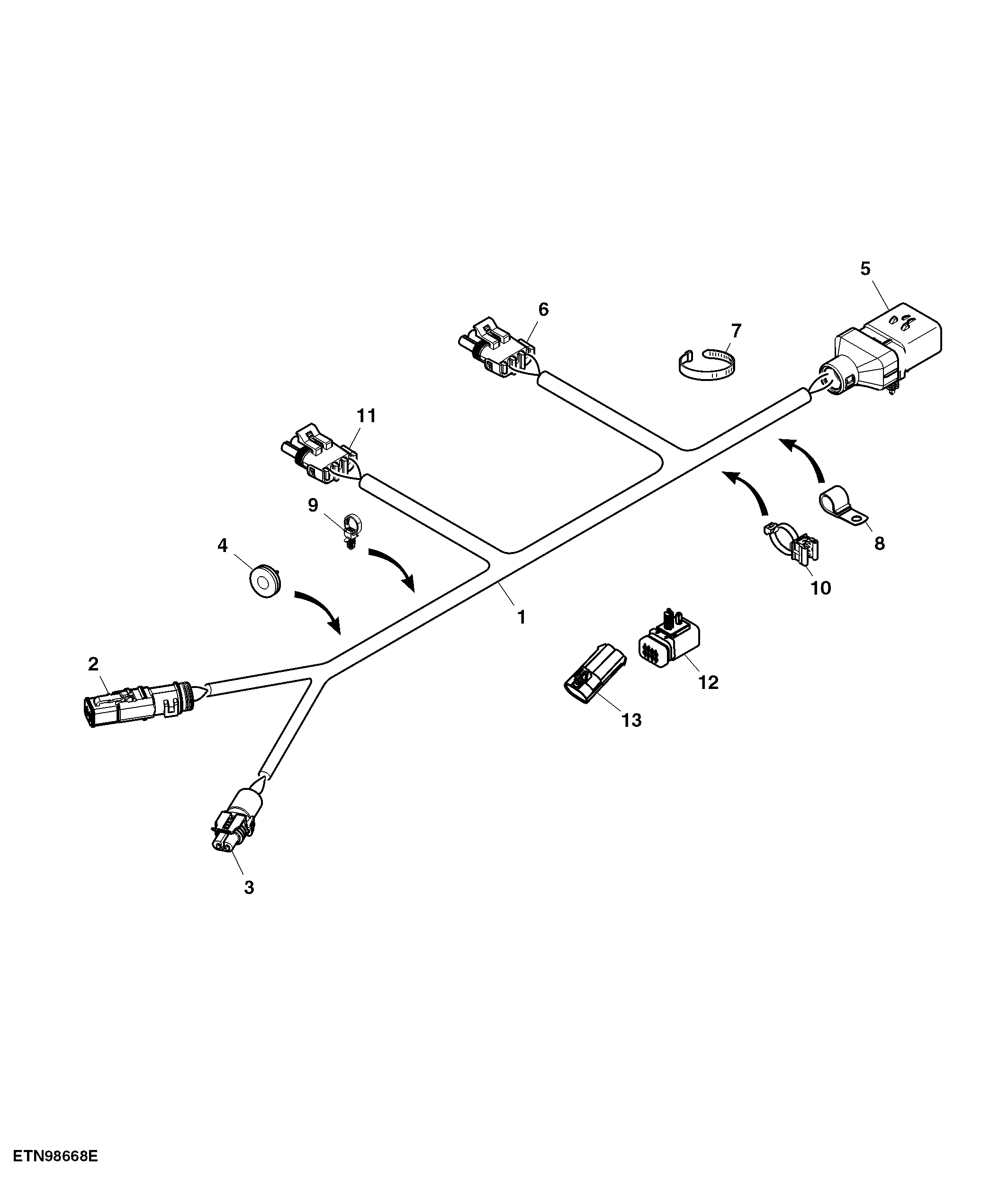 Wiring Harness, Straw Spreader W/ Wind Compensation