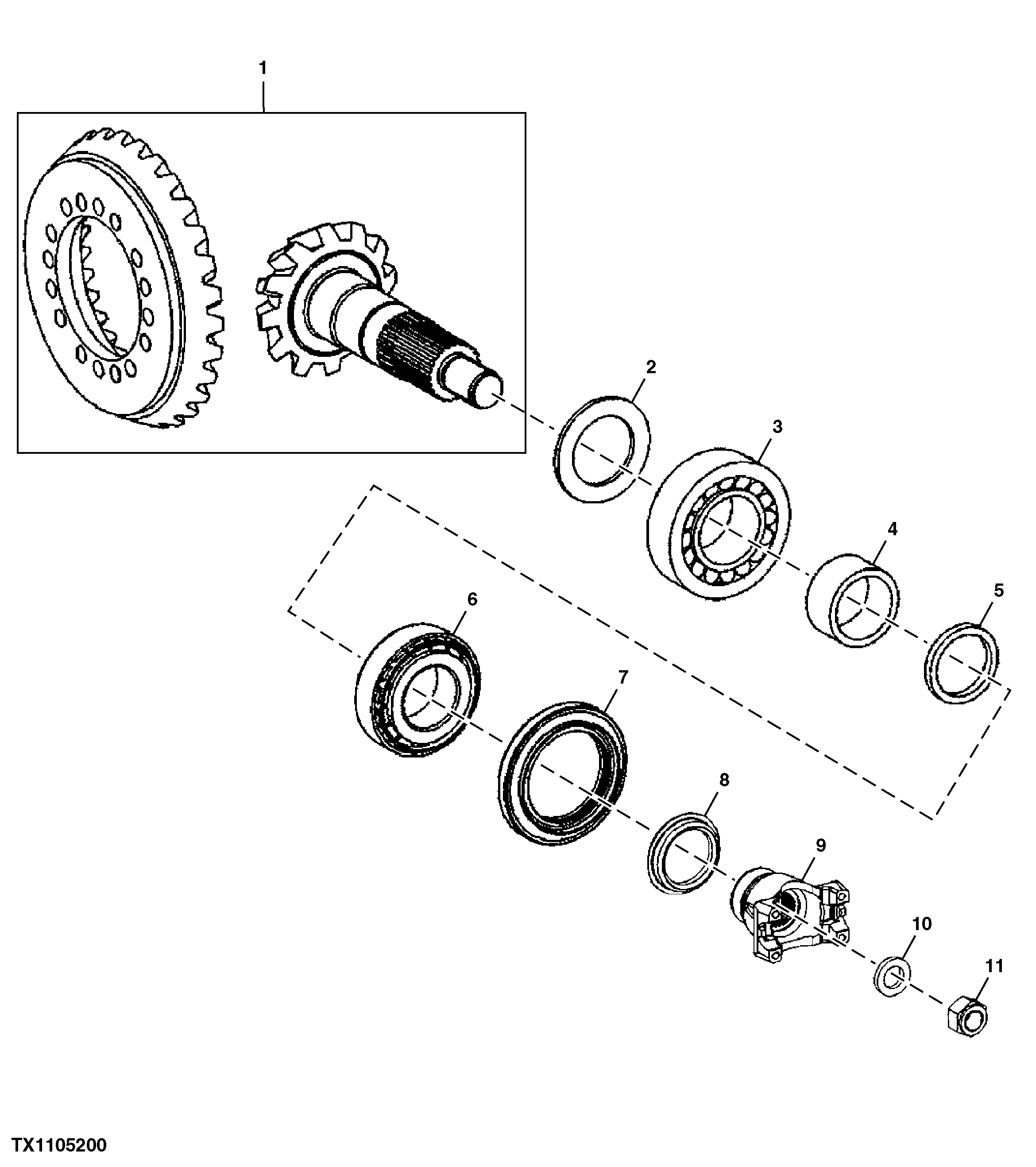 Spiral Bevel Input Pinion and Ring Gear, Front Differential