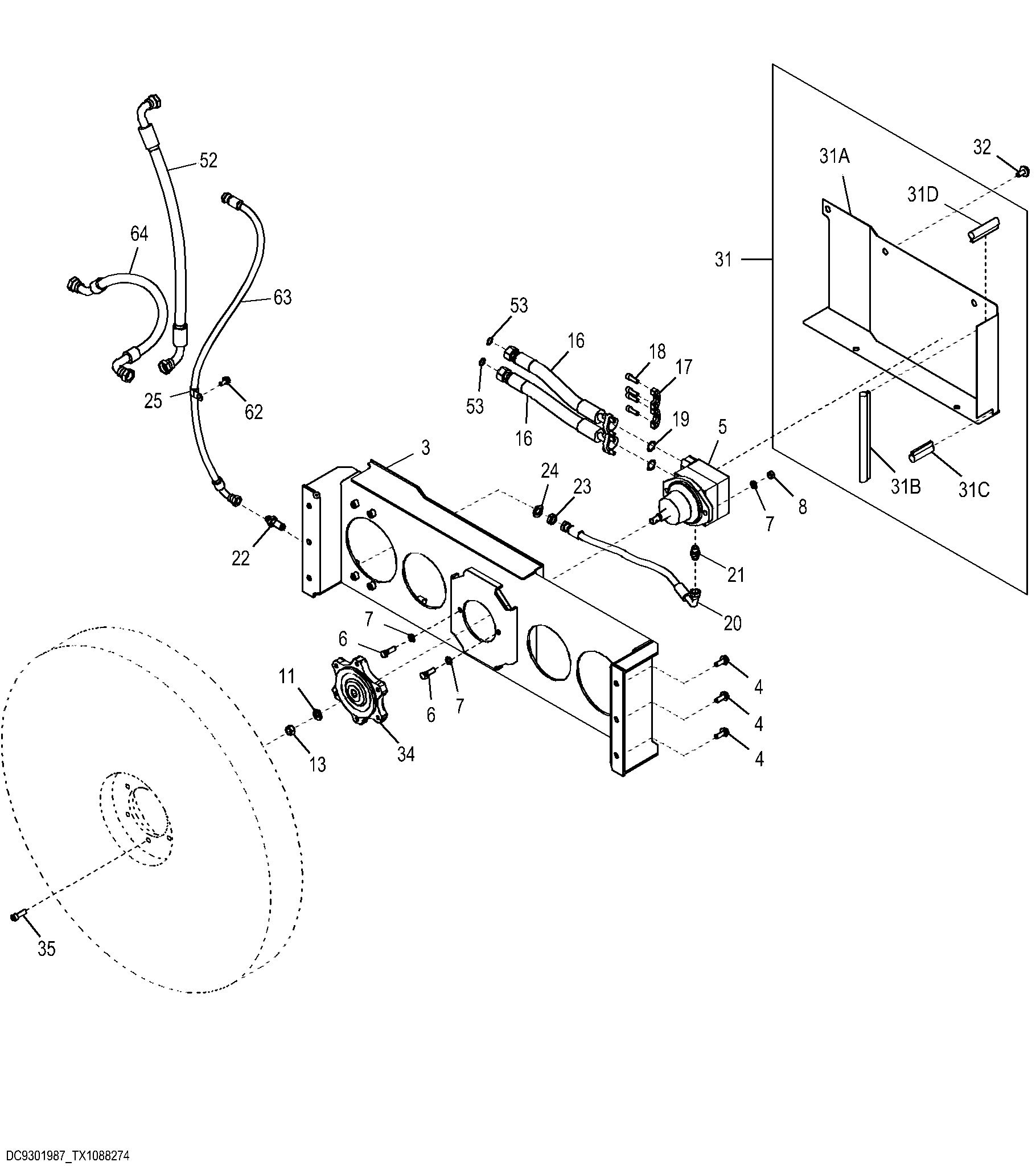 Fan Drive Motor Components (Intercooler and Radiator)