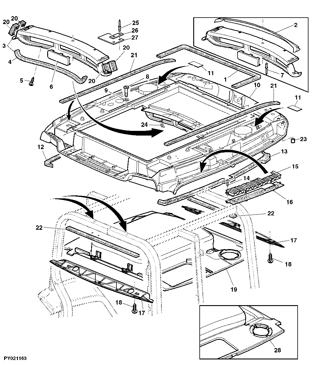 HEADLINER, HEADLINER TRIM (NOT WITH HINGED HATCH)