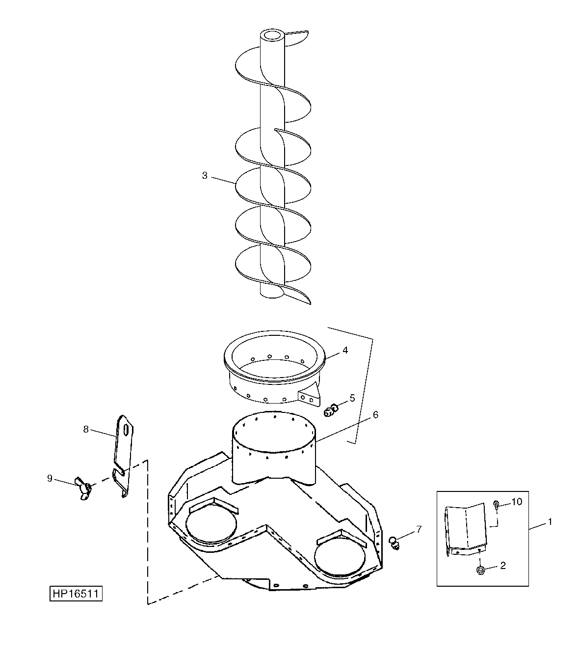 VERTICAL UNLOADING AUGER AND CHARGE HOUSING