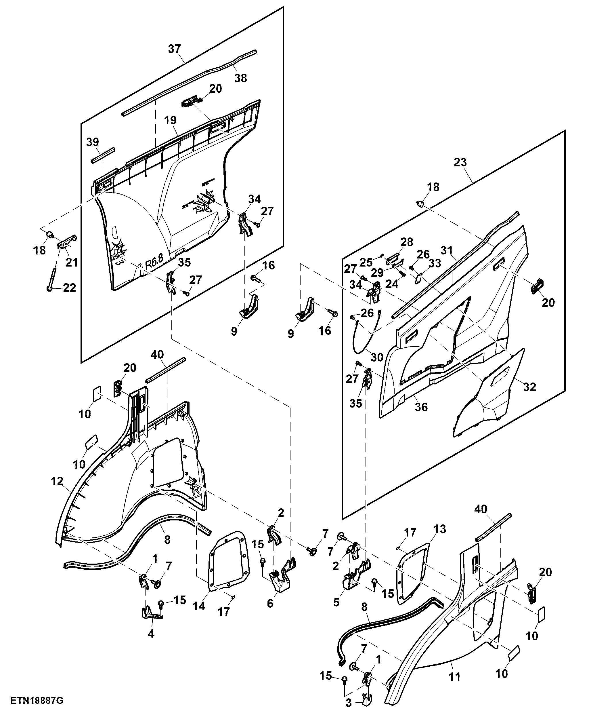 Fixed Hood Panels, 6.8 L, FT4 / Stage 5 Engine