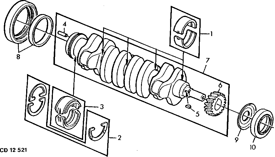 CRANKSHAFT/BEARINGS (FOR TRACTOR W/O FRONT PTO)
