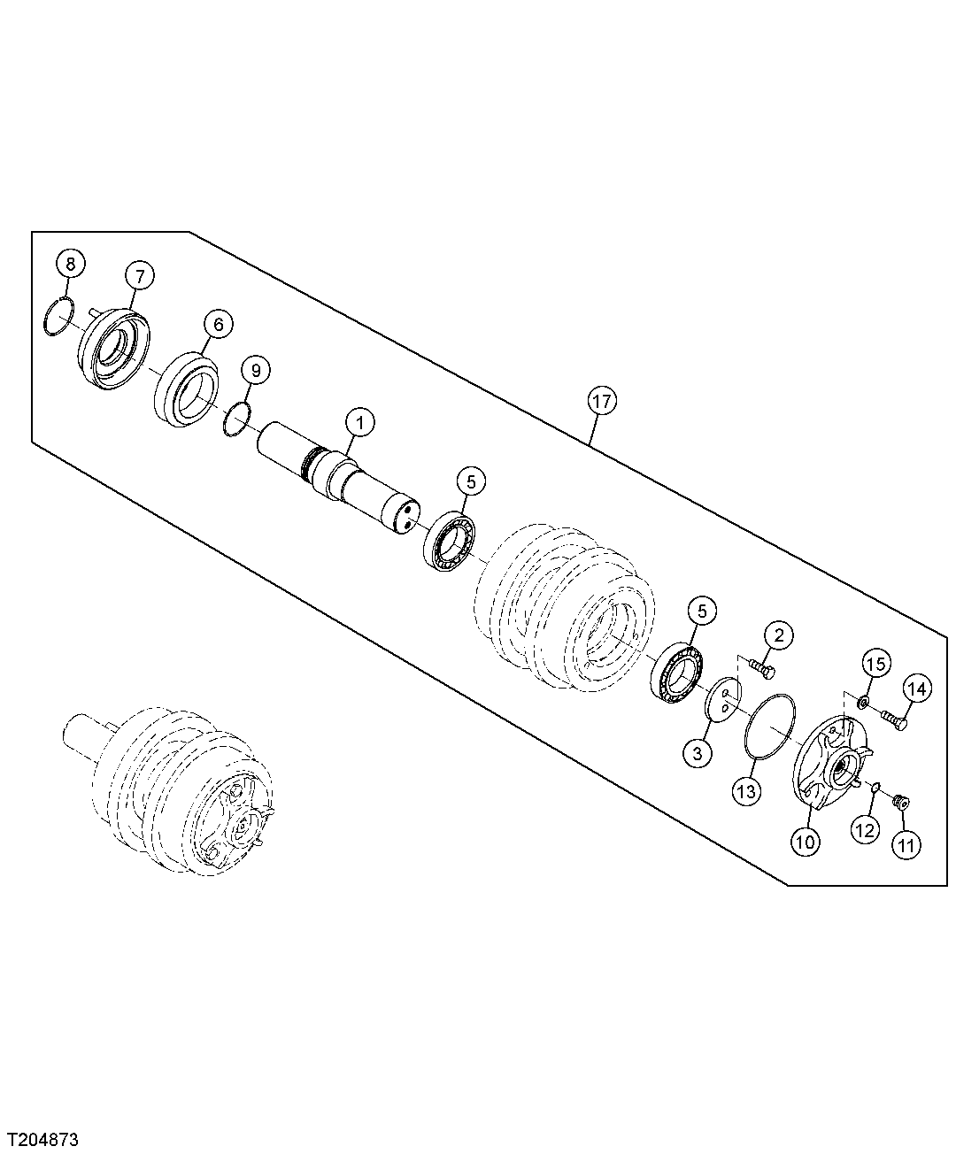 Track Chain Carrier Roller And Component Parts