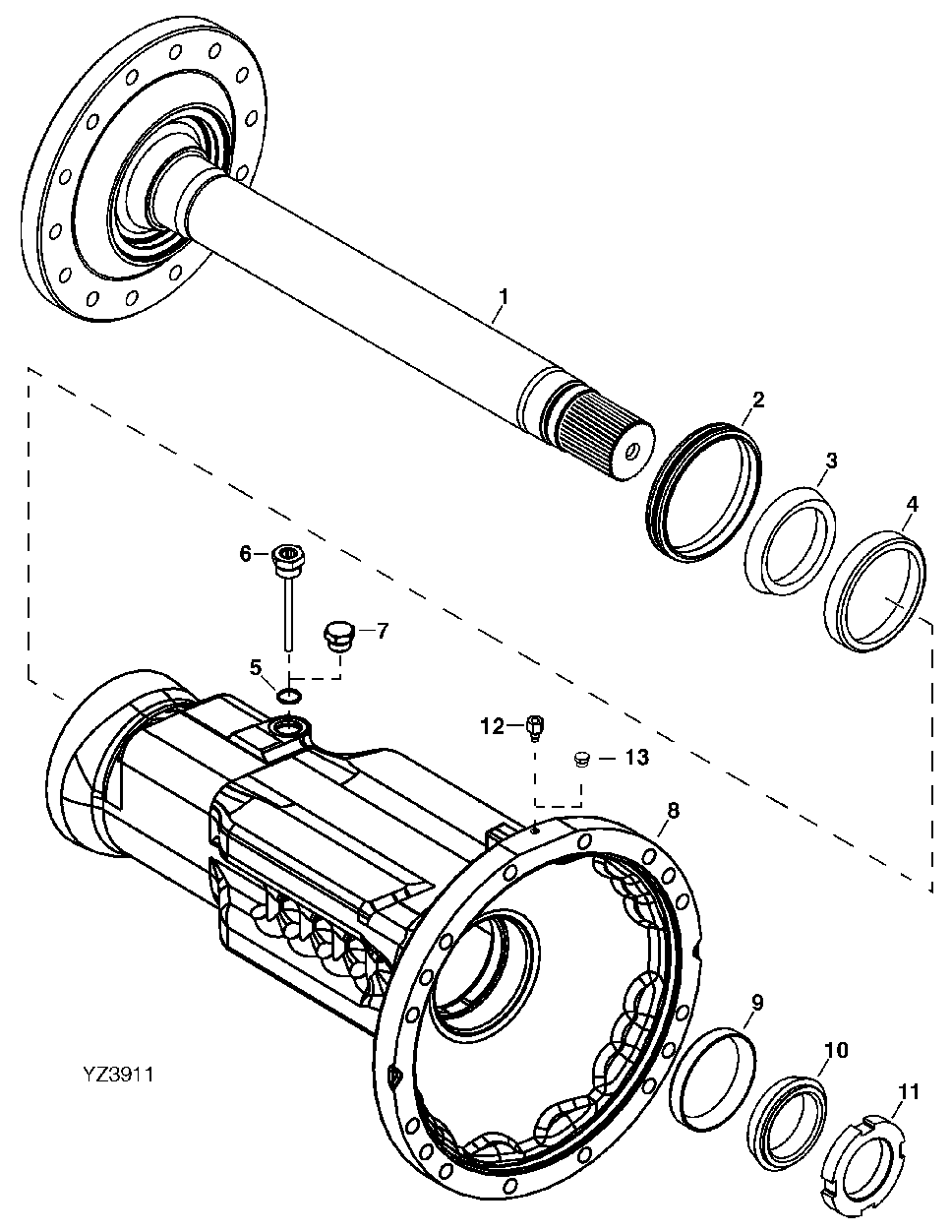 AXLE HOUSING AND SHAFT (OSCILLATING) (RE67142)