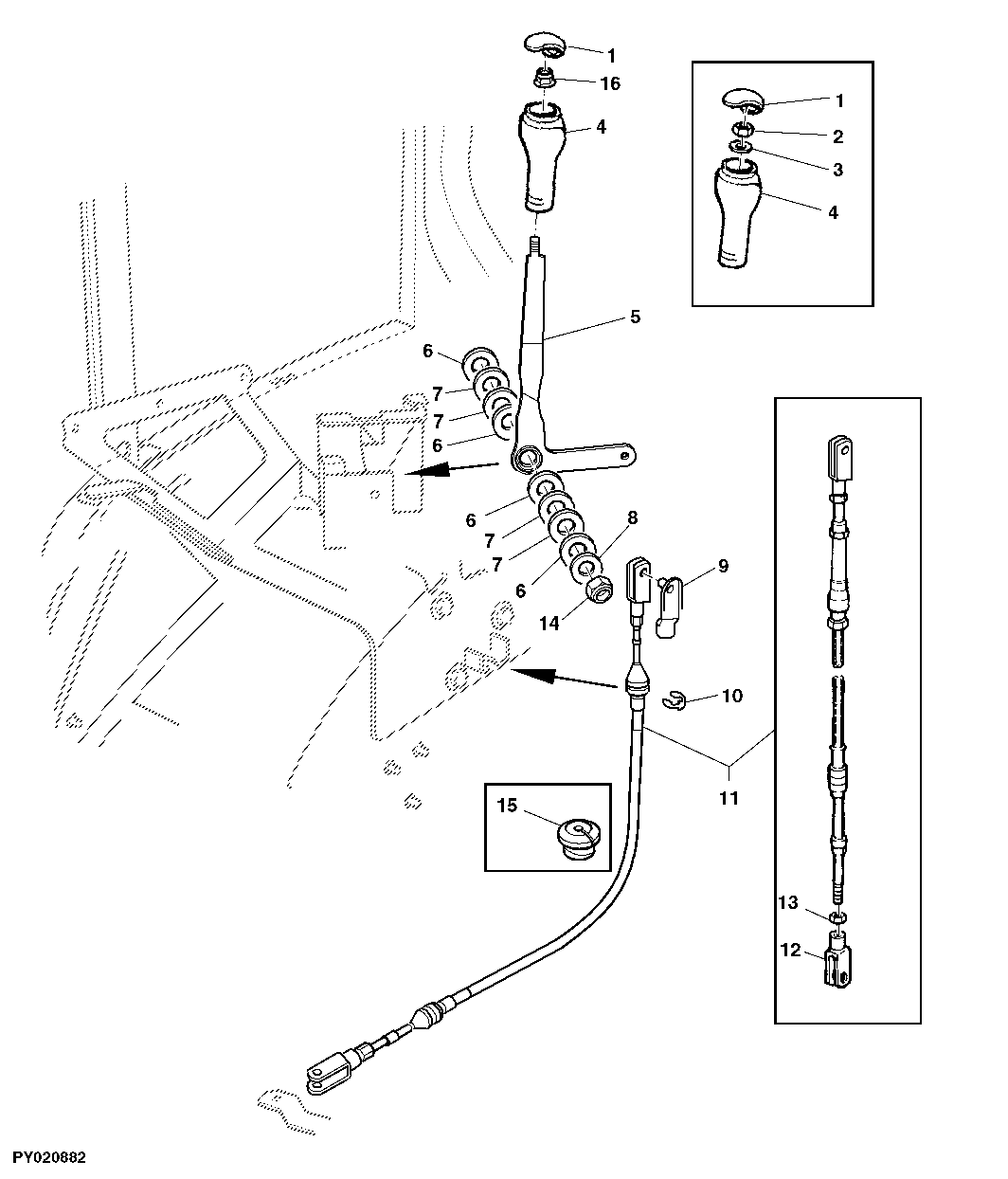 OPERATING COMPONENTS, HANDSHIFT REAR PTO (PREMIUM PLUS CAB)