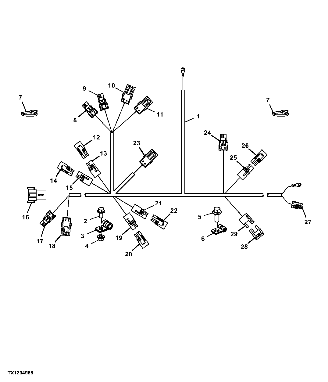 Start Aid, Rotate And Hydraulic Filter Wiring Harness ( - 596699)