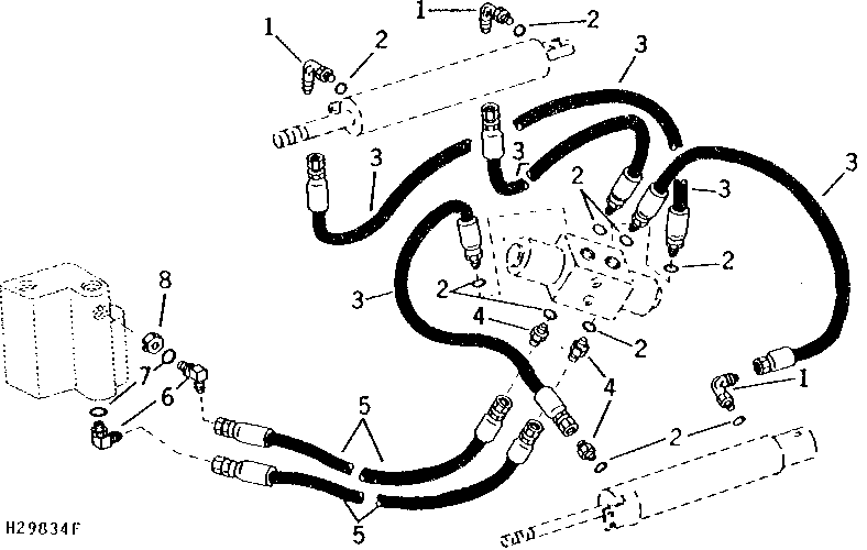 HYDRAULIC HOSES FOR UNLOADING AUGER LATCH AND SWING CYLINDER (311301 - )
