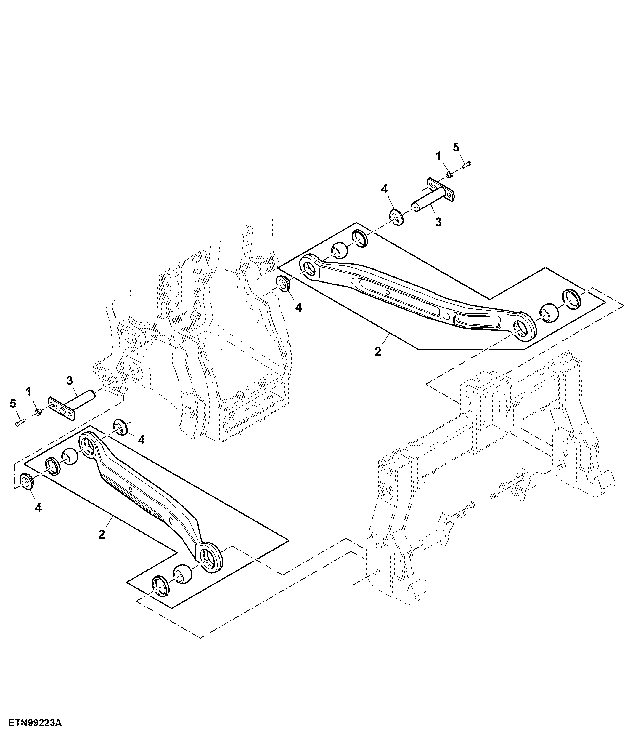Draft Link, Category 4/ 4N, Double Reduction Axle