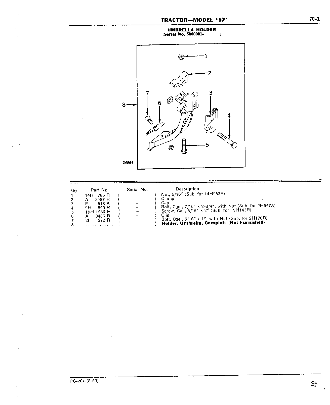 Section 70 - Umbrella Holder, Decals, and Gasket Sets