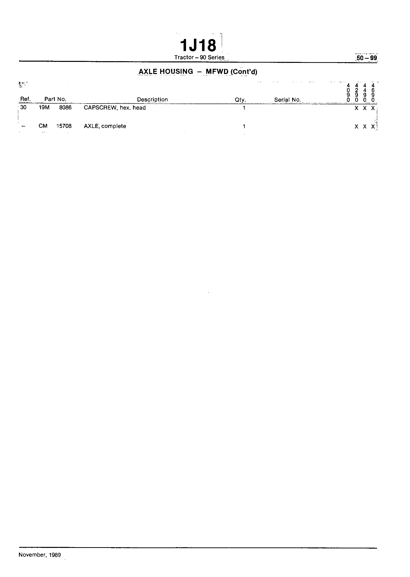 Power Train Axle Housing - MFWD (Continued)