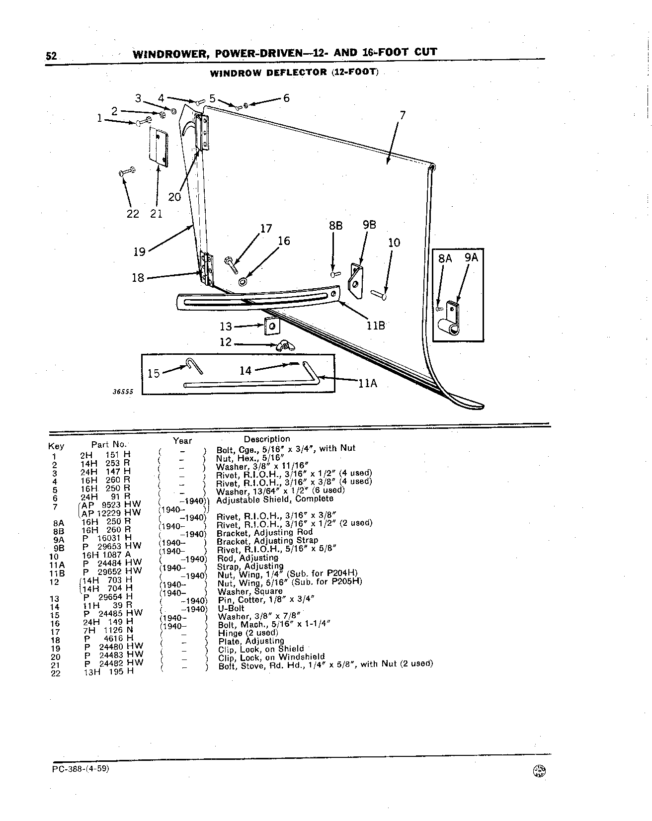 Deflector, Windrow (12- and 16-Foot)