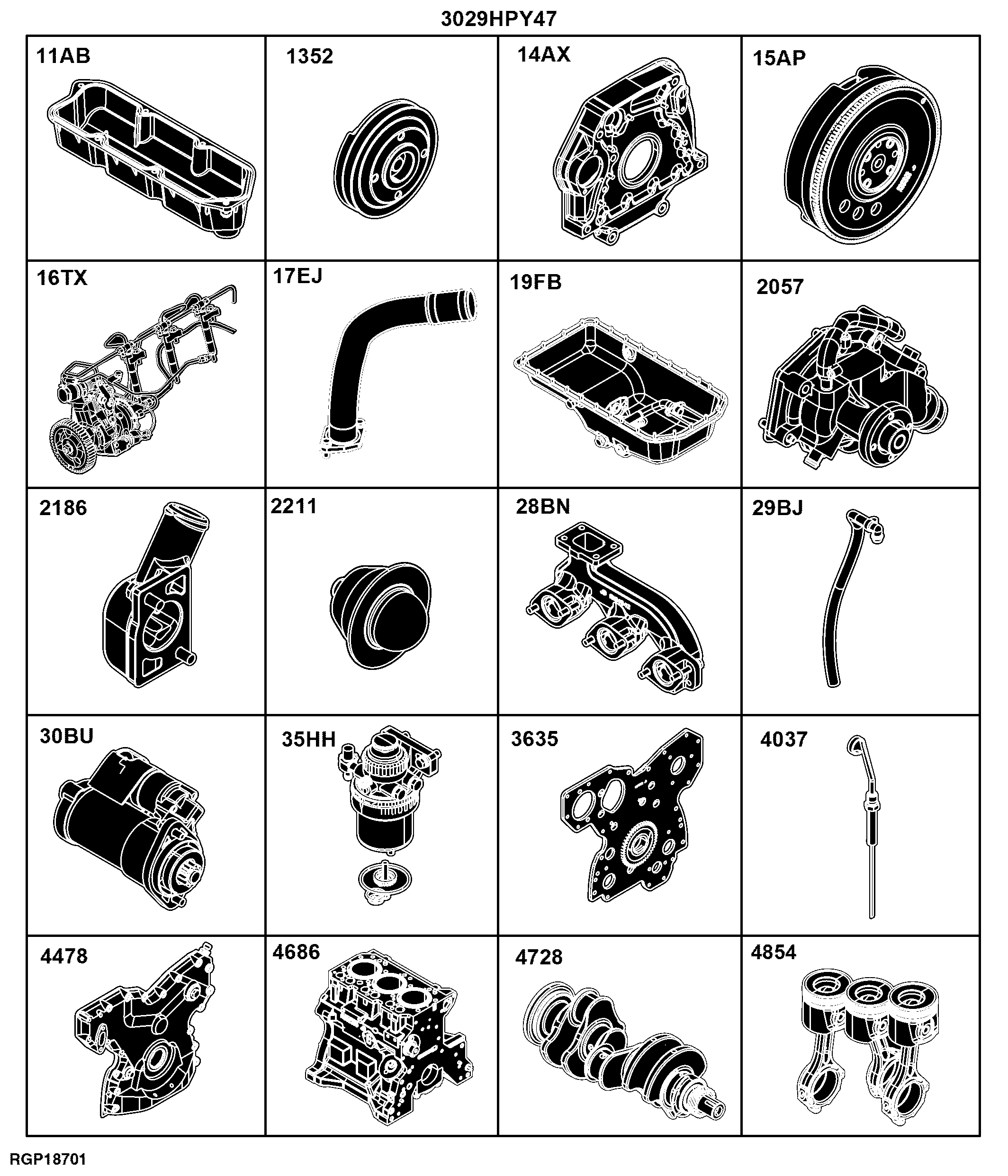 20 Diesel Engine 3029DPY47-DZ101349-PY11689-PY11690