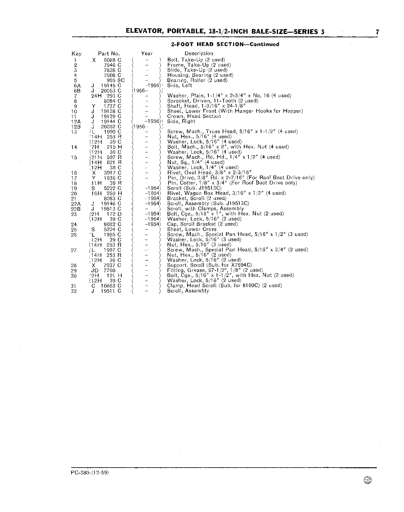 2-Foot Head Section (Continued)