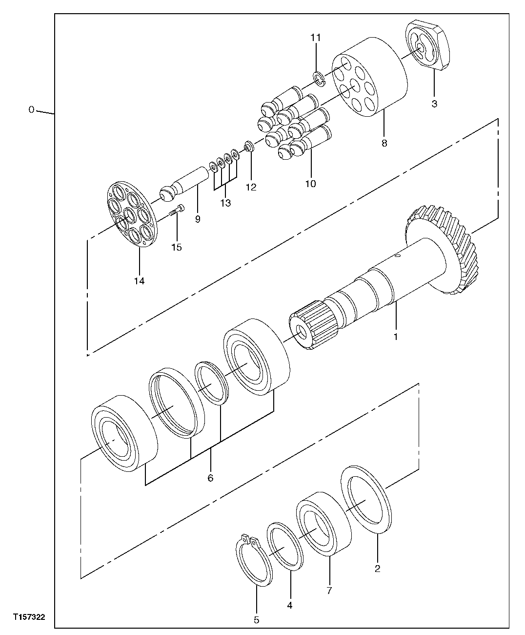 HYDRAULIC PUMP PISTON ASSEMBLY (INSTALLED ON REAR OF MACHINE)