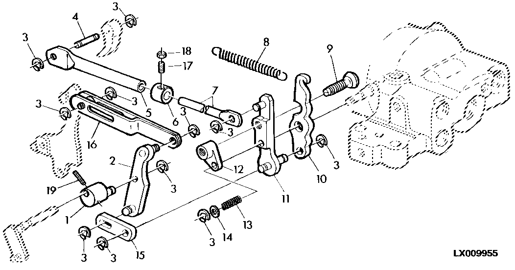 ROCKSHAFT CYLINDER AND VALVE HOUSING - LINKAGE