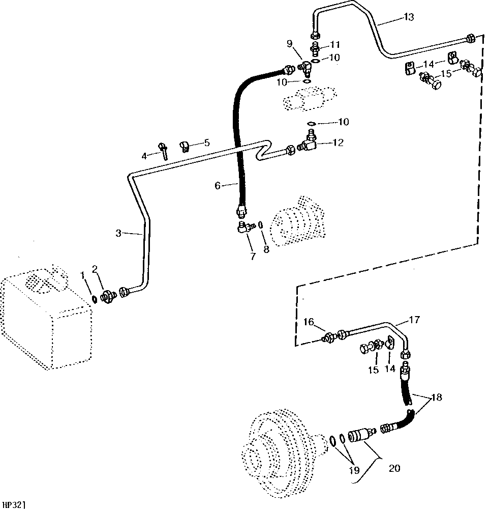 Hydraulic Oil Lines and Hoses (Cylinder Speed Control Valve and Sheave)