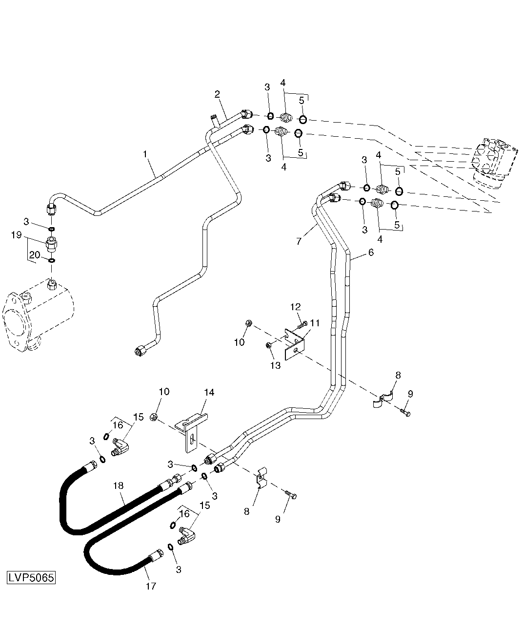 Steering Hydraulic Lines (2WD) (Straddle Mount)