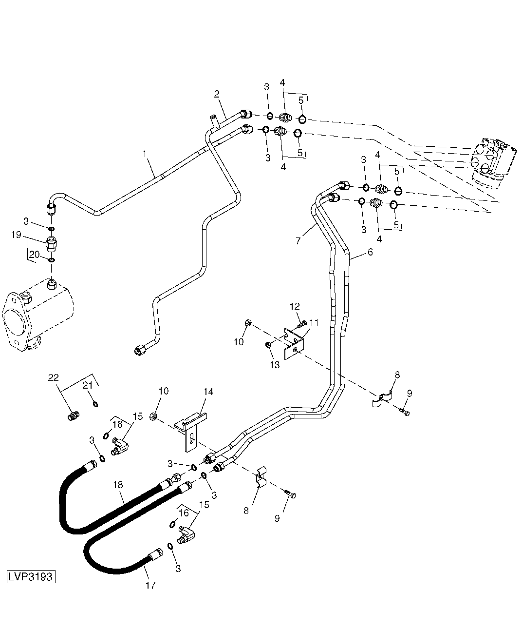Steering Hydraulic Lines (MFWD) (Straddle Mount)