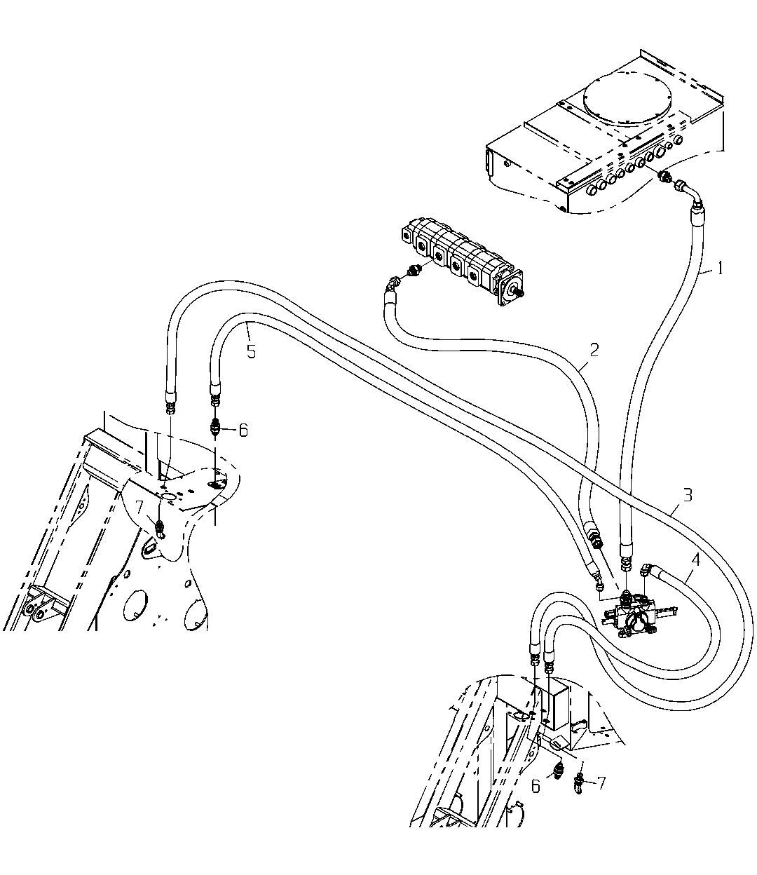 LINES GP, SCROLL INNER, PUMP TO VALVE {WHEEL}